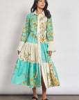 Bohemian Traders - Trickle Tiered Shirt Dress Aqua