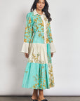 Bohemian Traders - Trickle Tiered Shirt Dress Aqua