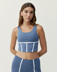 Vani Sports Top | Bluestone/White