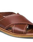 Buckle Flat Scalloped Edge Sandal | Natural Tan