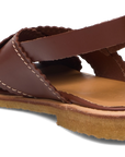Buckle Flat Scalloped Edge Sandal | Natural Tan