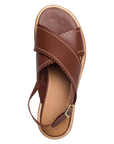 Buckle Flat Scalloped Edge Sandal | Natural Tan