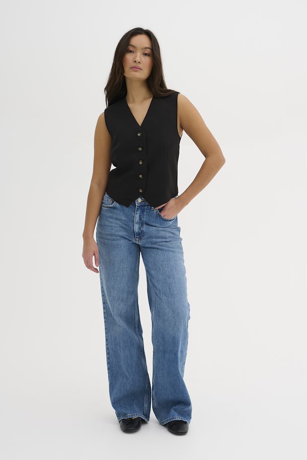 Black Waistcoat With Jeans Classic Black Jeans Vest For Men In