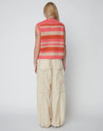 Stella Nova - Striped Mohair Cardigan-Vest Sunshine Orange
