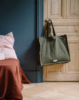 Les Pensionnaires Large Organic Tote Bag Caper Green