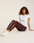 Faux Leather Legging | Oxblood