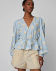 Stella Nova - Big Dot Blouse Light Blue