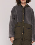 Summery Copenhagen Harlow Quilted Midi Parker Khaki