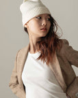 Cashmere Rib Beanie Hat