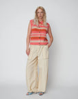 Stella Nova - Striped Mohair Cardigan-Vest Sunshine Orange