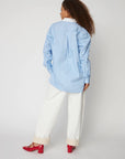 Stella Nova - Striped Shirt With Scallops Creme Blue Stripe
