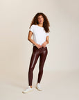 Faux Leather Legging | Oxblood