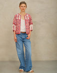 M.A.B.E - Della Printed Jacket Red and Navy