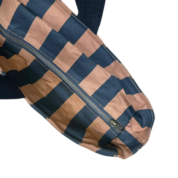 Striped Brown & Black tote bag | Large