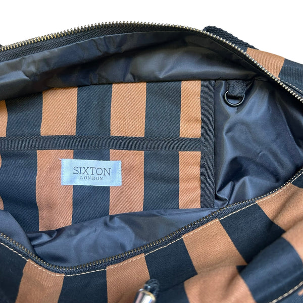Striped Brown & Black tote bag | Large