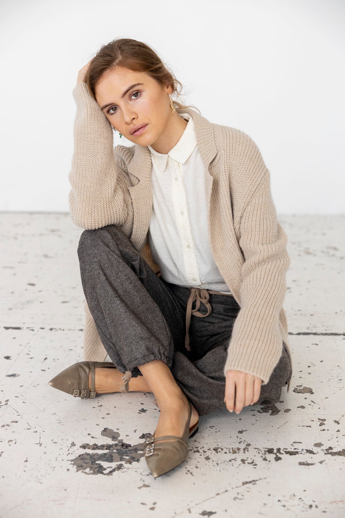 Project AJ117 Smith Cardigan - Sand – Heatherbie