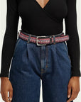 Sky Woven Leather Belt | Black