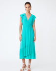Suncoo Cerise Ruffle Dress - Turquoise
