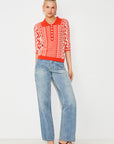 Suncoo- Knitted Polka Polo Shirt