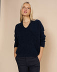 Mos Mosh Thora V-Neck Knit - Salute Navy