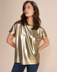 Mos Mosh Nivola Foil T-Shirt - Gold