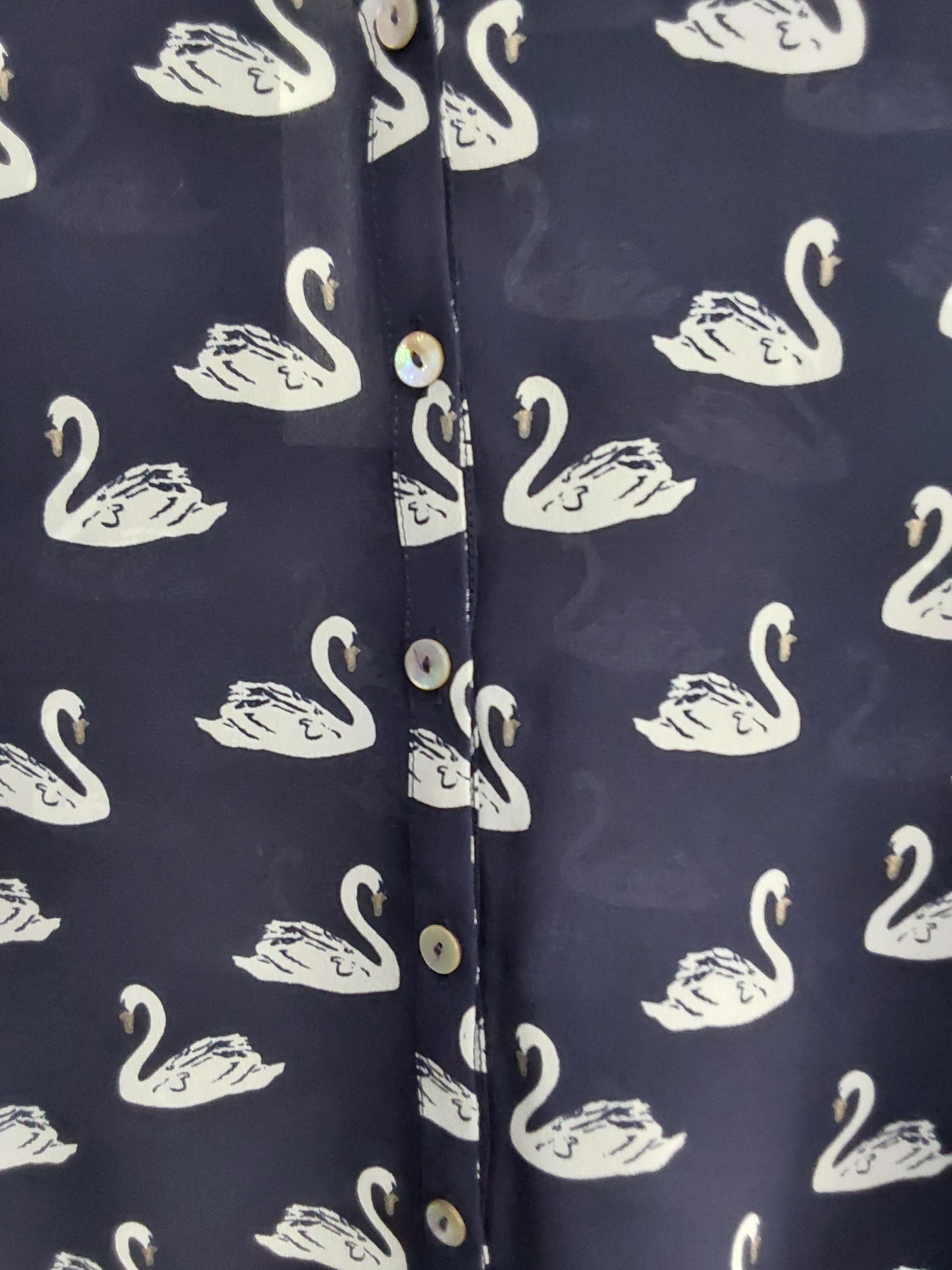 Mercy Delta Silk Blouse - Navy