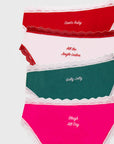 Stripe & Stare Original Knicker 4 Pack - Christmas Embroideries