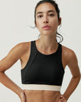 Born Living Yoga Fiorella Reversible Sports Top - Black/Tapioca