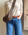 Sixton Leopard Sling Bag Small - Dark Brown