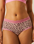 Stripe & Stare - High Rise Knicker Four Pack | Liquorice/Leopard