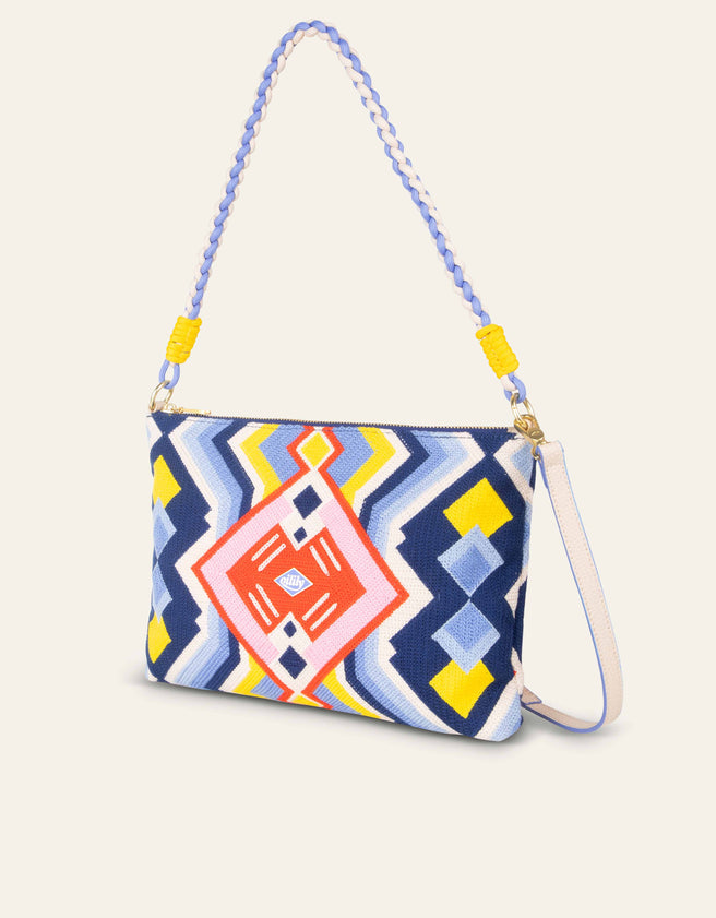 Oilily Fauves Super Blocks Cross Body Bag - Blue Wedgewood