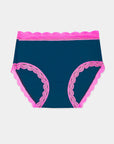 Stripe & Stare High Rise Knicker - Midnight/Hot Pink