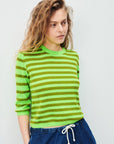 American Vintage Striped Jumper - Fluo Green