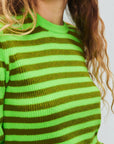 American Vintage Striped Jumper - Fluo Green