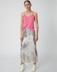 Stella Nova Sequins Fringes Skirt - Silver