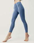 Born Living Yoga Vani Leggings - Bluestone/White