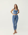 Born Living Yoga Vani Leggings - Bluestone/White