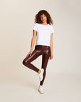 Faux Leather Legging | Oxblood