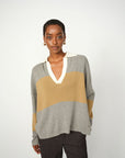 Tani Bold Stripe Knit True Camel