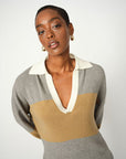 Tani Bold Stripe Knit True Camel
