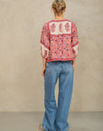 M.A.B.E - Della Printed Jacket Red and Navy
