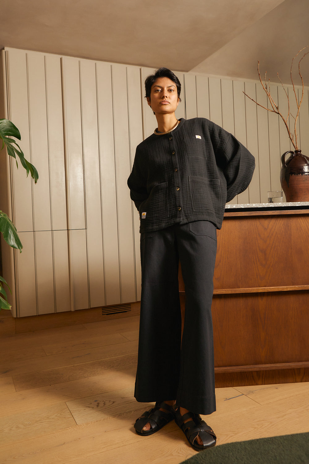 Gauze Wide Chore Coat