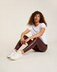 Faux Leather Legging | Oxblood